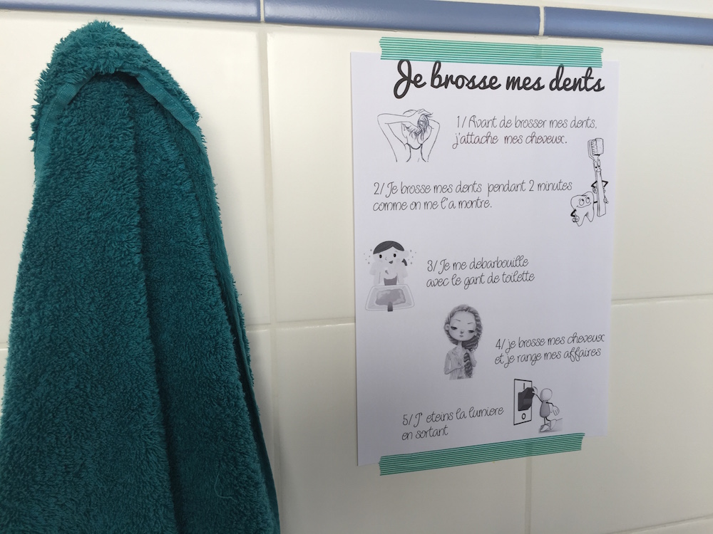 affichette règles salle de bain