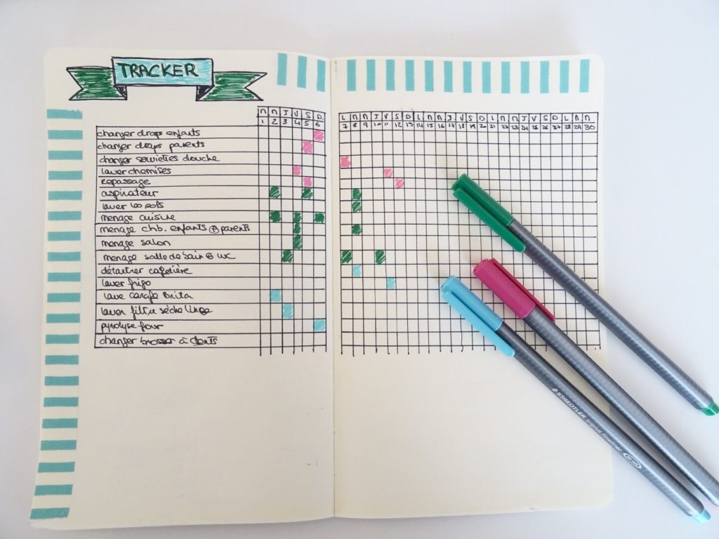 Bullet Journal Tracker ménage